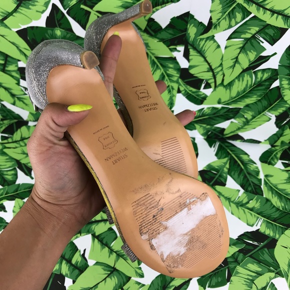 Stuart Weitzman Nudistsong Bridal Glitter Heels - Picture 8 of 8